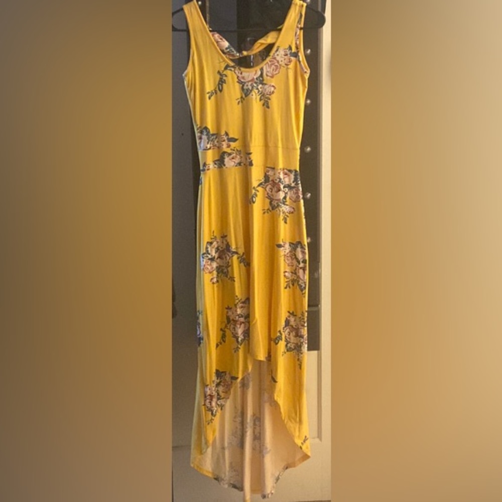 Yellow flora summer dress
